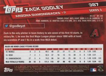 2017 Topps #387 Zack Godley Back