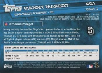 2017 Topps #401 Manny Margot Back