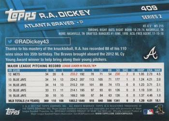 2017 Topps #409 R.A. Dickey Back