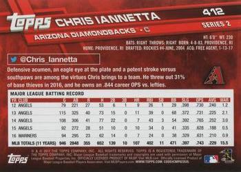 2017 Topps #412 Chris Iannetta Back