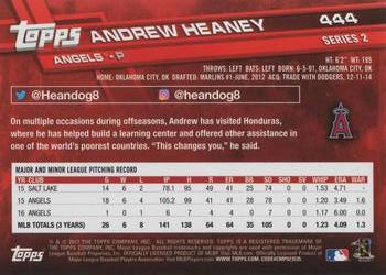 2017 Topps #444 Andrew Heaney Back