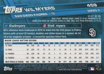 2017 Topps #459 Wil Myers Back