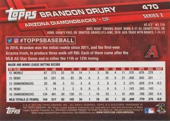 2017 Topps #470 Brandon Drury Back