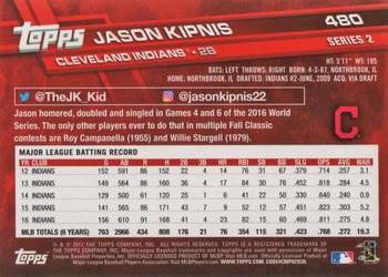 2017 Topps #480 Jason Kipnis Back