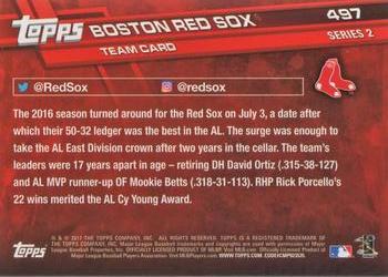 2017 Topps #497 Boston Red Sox Back