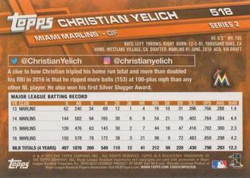 2017 Topps #518 Christian Yelich Back