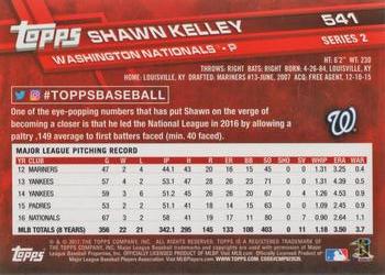 2017 Topps #541 Shawn Kelley Back