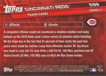 2017 Topps #599 Cincinnati Reds Back