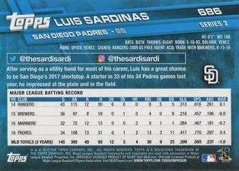 2017 Topps #686 Luis Sardinas Back