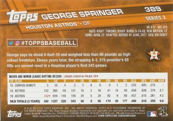 2017 Topps #389 George Springer Back