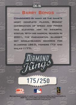 2002 Donruss - Diamond Kings Studio Series #DK-16 Barry Bonds  Back
