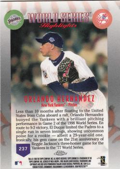 1999 Topps Chrome #237 Orlando Hernandez Back