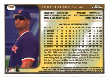 1999 Topps Chrome #288 Troy O'Leary Back