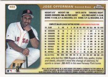 1999 Topps Chrome #403 Jose Offerman Back