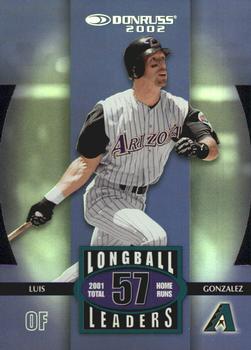 2002 Donruss - Longball Leaders Seasonal Sum #LL-3 Luis Gonzalez Front