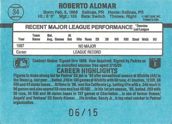 2002 Donruss - Recollection Collection #34 Roberto Alomar Back