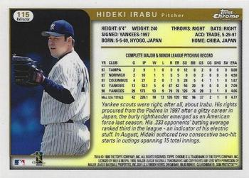 1999 Topps Chrome - Refractors #115 Hideki Irabu  Back