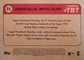 2016 Topps Throwback Thursday #94 Jameson Taillon / Michael Fulmer Back