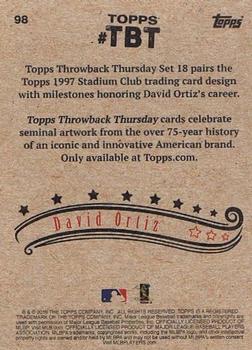 2016 Topps Throwback Thursday #98 David Ortiz Back