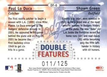 2002 Donruss Best of Fan Club - Double Features #DF-6 Shawn Green / Paul Lo Duca  Back