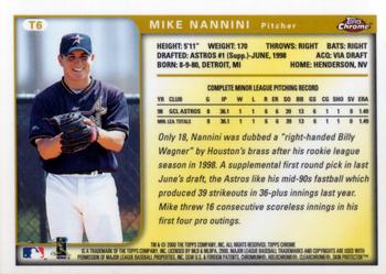 1999 Topps Chrome Traded and Rookies #T6 Mike Nannini Back