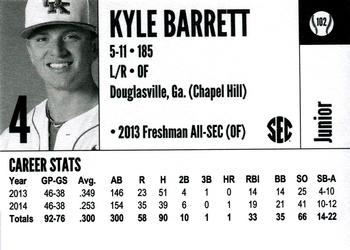 2015 Kentucky Wildcats #102 Kyle Barrett Back