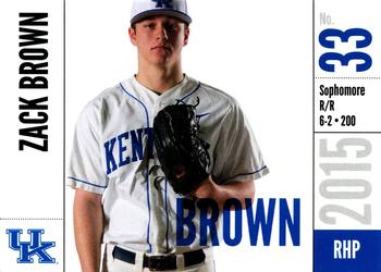 2015 Kentucky Wildcats #106 Zack Brown Front
