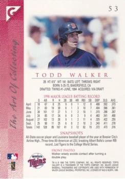 1999 Topps Gallery #53 Todd Walker Back