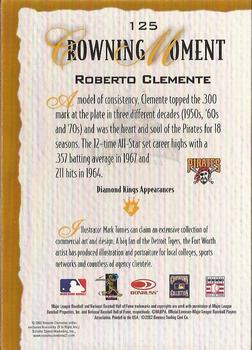 2002 Donruss Diamond Kings - Bronze Foil #125 Roberto Clemente  Back