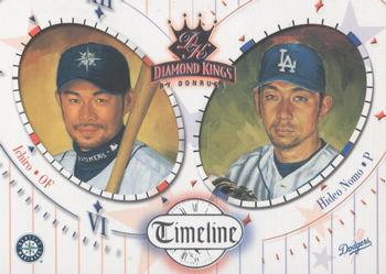2002 Donruss Diamond Kings - Timeline #TL-2 Ichiro Suzuki / Hideo Nomo Front