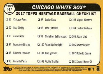 2017 Topps Heritage #147 Chicago White Sox Back
