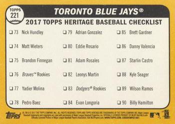 2017 Topps Heritage #221 Toronto Blue Jays Back
