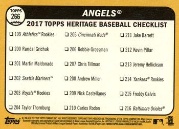 2017 Topps Heritage #266 Los Angeles Angels Back