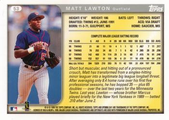 1999 Topps Opening Day #53 Matt Lawton Back