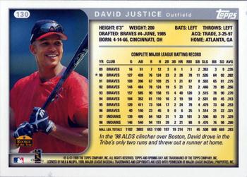 1999 Topps Opening Day #130 David Justice Back