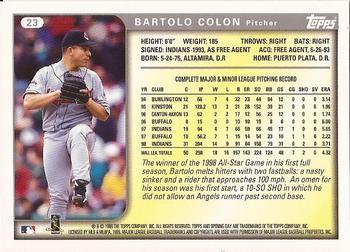 1999 Topps Opening Day #23 Bartolo Colon Back