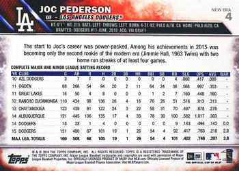 2016 Topps New Era #4 Joc Pederson Back