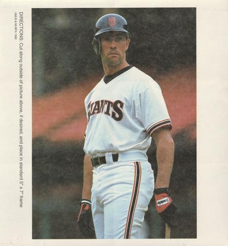 1992 High 5 Reusable Decals - Decal Panels #NNO San Francisco Giants Team Panel (Will Clark / Willie McGee / Kevin Mitchell / Robby Thompson / Matt Williams / San Francisco Giants Logo) Back