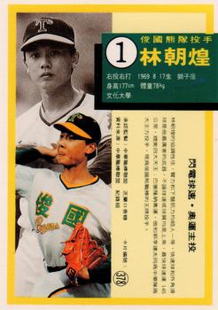 1992 Chiclets CPBL #378 Chao-Huang Lin Back