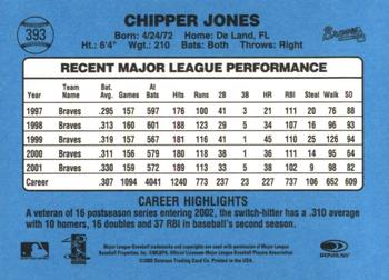 2002 Donruss Originals - Aqueous #393 Chipper Jones Back