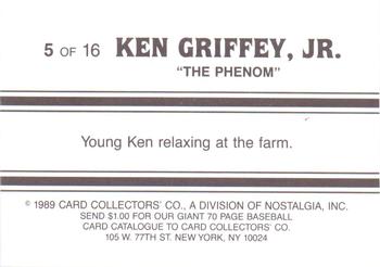 1989 Card Collectors Ken Griffey Jr. The Phenom #5 Ken Griffey Jr. Back
