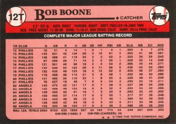 1989 Topps Traded #12T Bob Boone Back