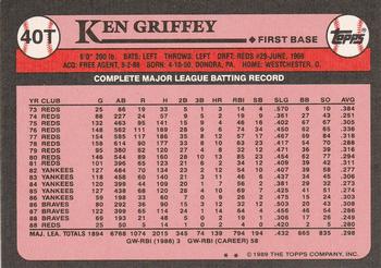 1989 Topps Traded #40T Ken Griffey Back