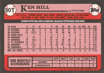 1989 Topps Traded #50T Ken Hill Back