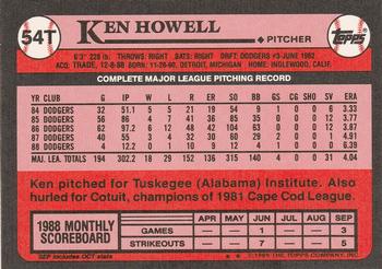1989 Topps Traded #54T Ken Howell Back