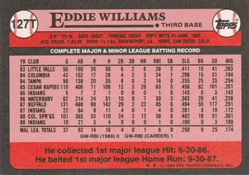 1989 Topps Traded #127T Eddie Williams Back