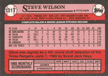 1989 Topps Traded #131T Steve Wilson Back