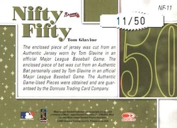 2002 Donruss Originals - Nifty Fifty Combos #NF-11 Tom Glavine  Back