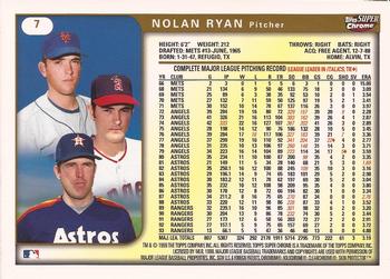 1999 Topps SuperChrome #7 Nolan Ryan Back