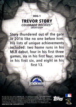 2016 Bowman Chrome - Out Of The Gate #OOG-1 Trevor Story Back
